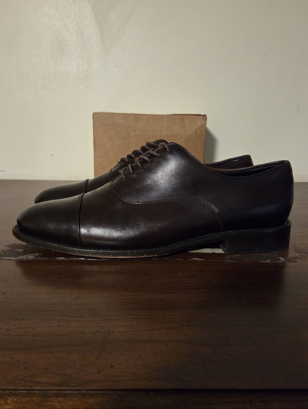 Thursday Boot Co Executive Cap Toe Oxford Shoes Mens 12 Brown Leather Pre Owned